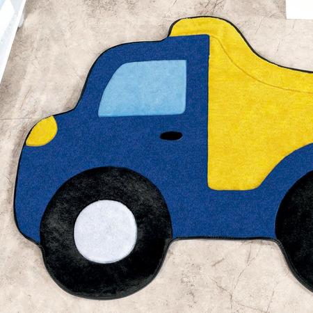 Imagem de Tapete para Quarto Infantil de Menino Caminhão Caçamba Azul