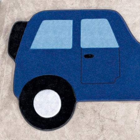 Imagem de Tapete para Quarto Infantil de Menino Carro Jipe Azul 88cm