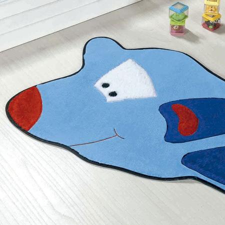 Imagem de Tapete para Quarto Infantil de Meninos Formato Avião Azul