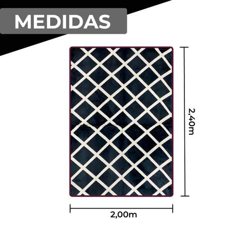 Imagem de Tapete Para Sala Aveludado 2,00 x 2,40 Antiderrapante 3D - PRETO TRANÇADO