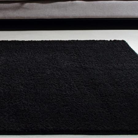 Imagem de Tapete Para Sala Quarto Antiderrapante Shaggy Pelo Baixo 1,50m x 2,00m Classic Preto Oasis