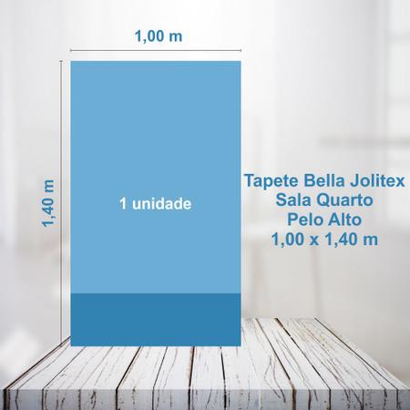Imagem de Tapete para Sala Quarto Bella Jolitex Fio Pelo Alto Shaggy Antiderrapante 1,00 x 1,40 cm