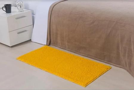 Imagem de Tapete passadeira oásis 0,50x1,00 beira cama corredor quarto sala pelo macio classic antiderrapante (amarelo-1)