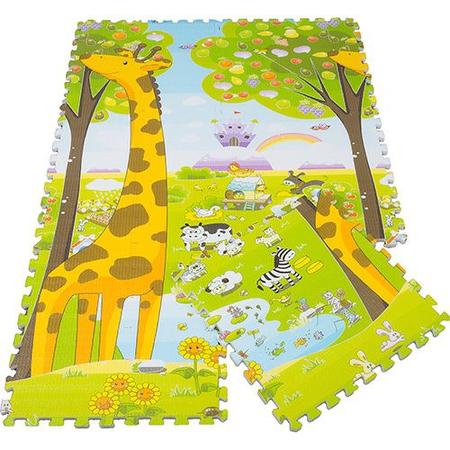 Imagem de Tapete Pedagógico Infantil De Encaixe 2 Em 1 Girafa Ibimboo