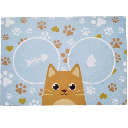 Imagem de Tapete Pet Pvc Comedouro Ração Água 35cm X 50cm