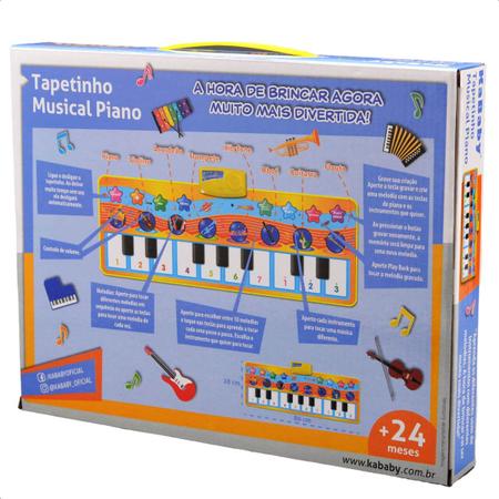 Tapete Piano Musical Faz Som infantil Colorido Com 10 melodias Controle de  volume Grava 28x80cm KaBaby - 16221B - Kavod - Piano / Teclado de Brinquedo  - Magazine Luiza