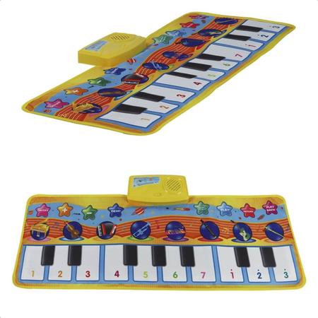 Tapete de piano, jogo de 24 teclas + registro + reprodução + modo de  demonstração Piano para crianças Teclado de dança Tapete de pista ajustável  Vol teclado presente para meninos e meninas(balck) 