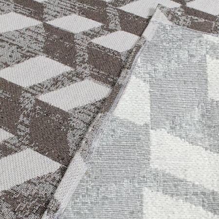 Imagem de Tapete Sala 1.40m X 2.00m Antiderrapante Tear Artesanal Algodão Poliéster Decoração Jacquard Emborrachado Geometrico Off-White Caramelo