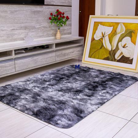 Imagem de tapete sala 2,00x1,50 shaggy felpudo de luxo macio  cor: BEGE COM MARROM
