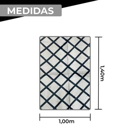 Imagem de Tapete Sala 3D Antiderrapante 1,00 x 1,40 Estampado Grande - CINZA TRANÇADO