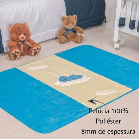 Imagem de Tapete Sala Infantil Urso Baby Azul Turquesa Luxo