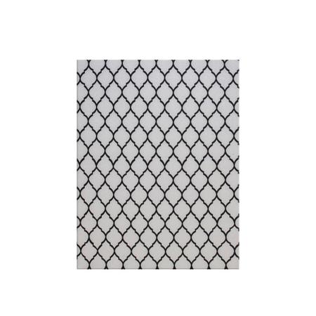 Imagem de Tapete Sala ou Quarto Antiderrapante 1,00M x 1,32M Arabesco Geométrico Branco e Preto