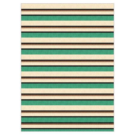 Imagem de Tapete Saturs Moderno Listrado Verde 140 x 200 cm Tapete para Sala e Quarto