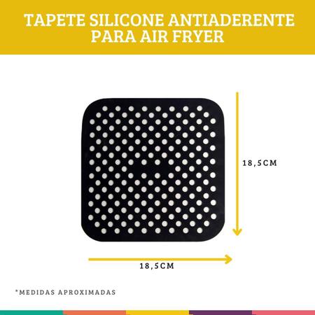 Imagem de Tapete Silicone Antiaderente Quadrado Para AirFryer 123útil