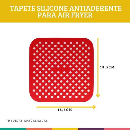 Imagem de Tapete Silicone Antiaderente Quadrado Para AirFryer 123útil