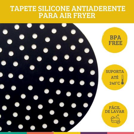 Imagem de Tapete Silicone Antiaderente Redondo Para AirFryer 123útil