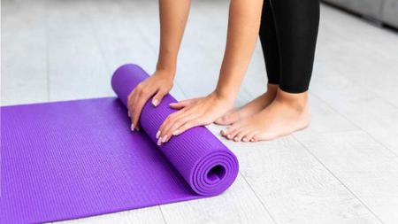 Imagem de Tapete Yoga Pilates Ginástica 183cm x 61cm x 6mm TPE Antiderrapante Com Bolsa Para Transporte Exercícios Esteira Fit OEX Move