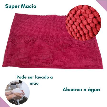 Imagem de Tapetes Banheiro Antiderrapante 70x50 Grande Box Piso Vermelho