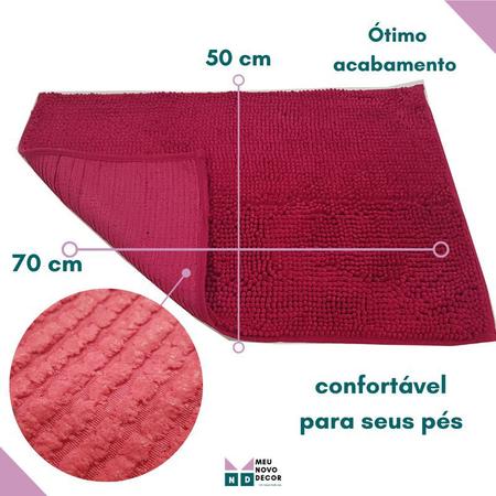 Imagem de Tapetes Banheiro Antiderrapante 70x50 Grande Box Piso Vermelho