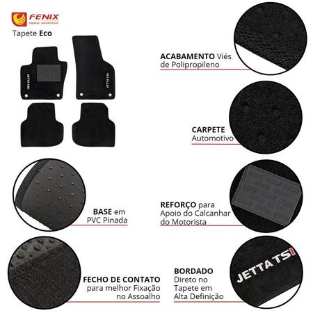 Imagem de Tapetes Para Jetta Tsi 2011 2012 2013 2014 2015 2016 2017 2018 Linha Eco