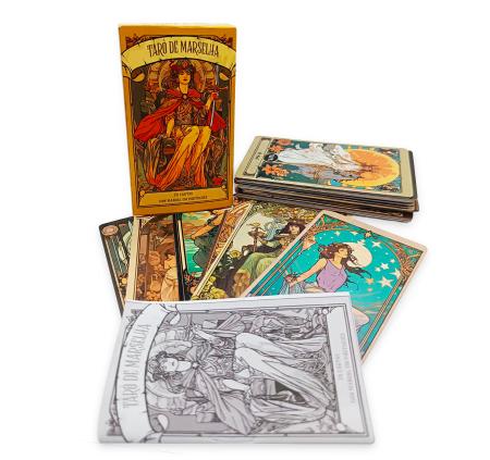 Baralho Tarot Tarô De Marselha Original 78 Cartas Plastificadas e Manual  Colorido - Escorrega o Preço