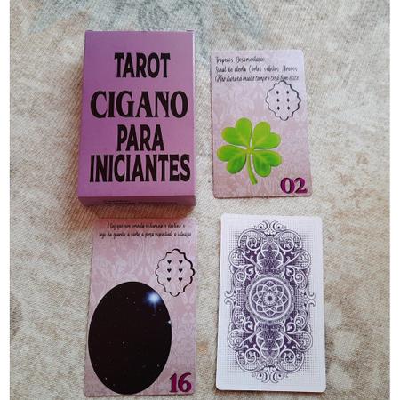 Tarot Cigano Para Iniciantes Lilás 36 Cartas e Manual