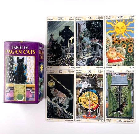Imagem de Tarot Of Pagan Cats Deck Edição de Bolso Tarô de Gatos Pagãos Baralho de Cartas de Oráculo