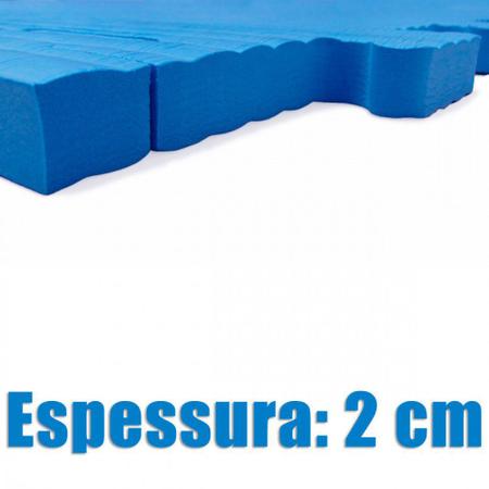 Imagem de Tatame em Eva com Borda 1 Metro com 2 Cm de Espessura Azul  Evamax 