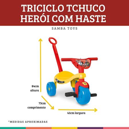 Triciclo Motoca Infantil Ice Com Haste Tchuco Samba Toys