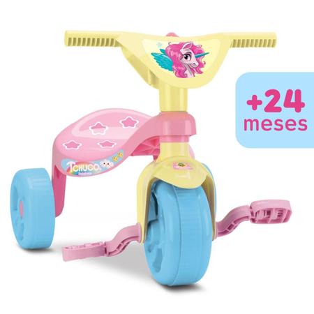 Triciclo Motoca Infantil Unicórnio Com Haste Tchuco Samba Toys