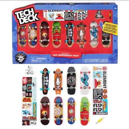 Tech Deck Pack com 8 Skates de Dedo Aniversário de 25 Anos - Lojas