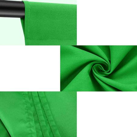 Imagem de Tecido de Fundo Infinito Chroma Key Algodão Verde 3.0x6.0m para Estúdio Fotográfico