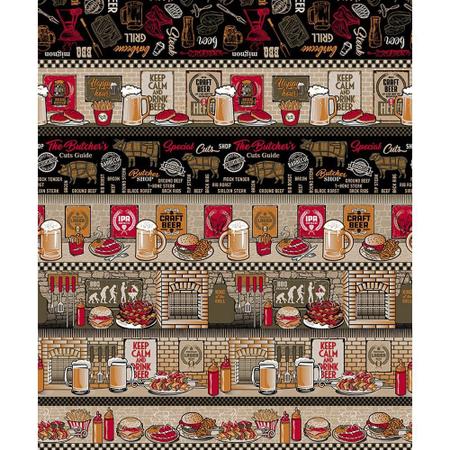 Tecido Estampado para Patchwork - Barrado Barbecue Cor 2162 - CÍRCULO Imagem de Tecido Estampado para Patchwork - Barrado Barbecue Cor 2162