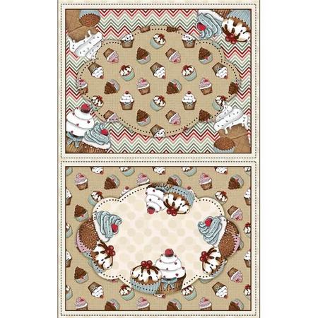 Imagem de Tecido Estampado para Patchwork - Cupcakes : Jogo Americano (0,50x1,40)