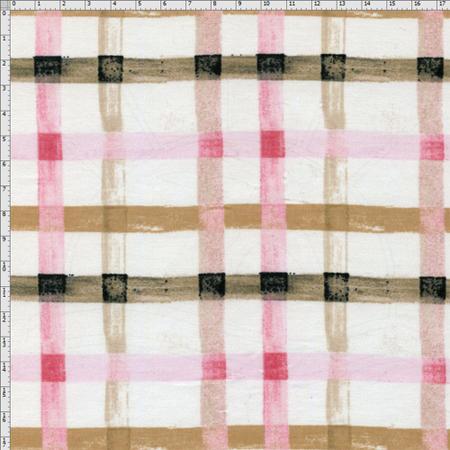 Tecido Estampado para Patchwork - Xadrez Pink (0,50x1,40) - Bazar Horizonte