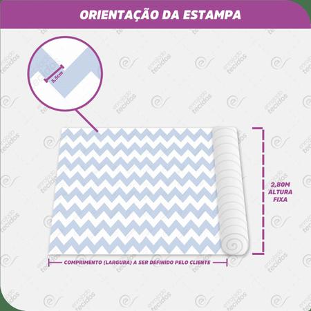 Tecido Jacquard Estampado Chevron Azul Bebê - 2,80m de Altura