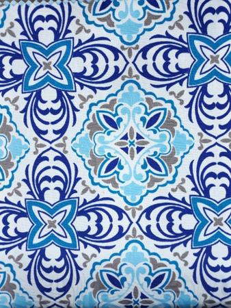 Imagem de Tecido para Decoração Jacquard Estampado Azulejo Português Azul
