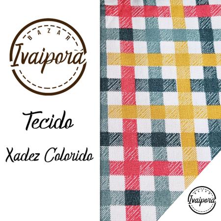 Tecido Tricoline Estampado - Xadrez Enviesado Colorido - 50cm X150cm