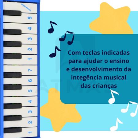 Tecladinho Pianinho Infantil 22 Teclas Azul Rosa Vermelho Princesas Heróis  - EtiToys - Piano / Teclado de Brinquedo - Magazine Luiza