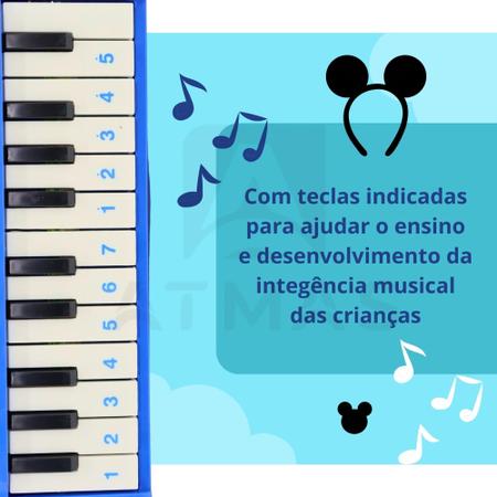 PIANINHO TECLADO INFANTIL MUSICAL BRINQUEDO SONS PARA MENINA PIANO 22 TECLAS  ROSA