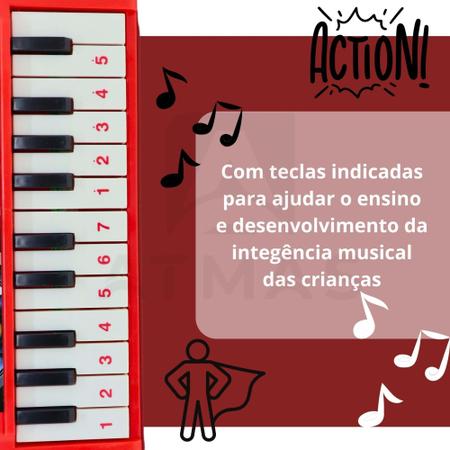 PIANINHO TECLADO INFANTIL MUSICAL BRINQUEDO SONS PARA MENINA PIANO 22 TECLAS  ROSA