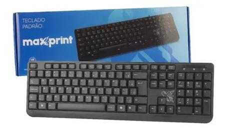 Imagem de Teclado abnt usb multimidia pr/preto 608054 / un / maxprint