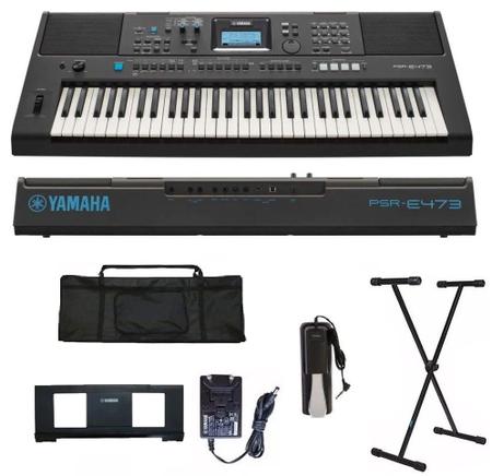 Teclado Yamaha PSR E 373 + Suporte + Capa - Engenho Store Instrumentos  Musicais