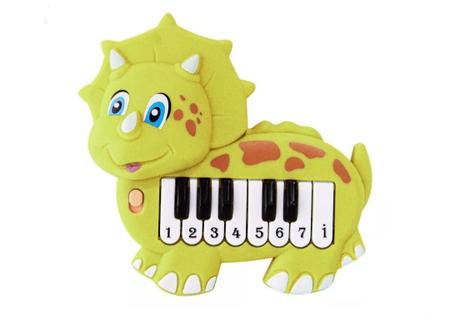 Imagem de Teclado Baby Dinossauro Brinquedo Som Musica Diversão Cores 