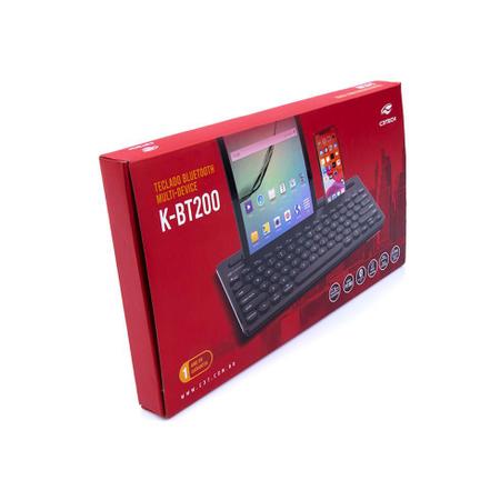 Imagem de Teclado Bluetooth Multi-Device Portátil para Tablet Smartphone e Pc Sem Fio Preto C3tech K-BT200
