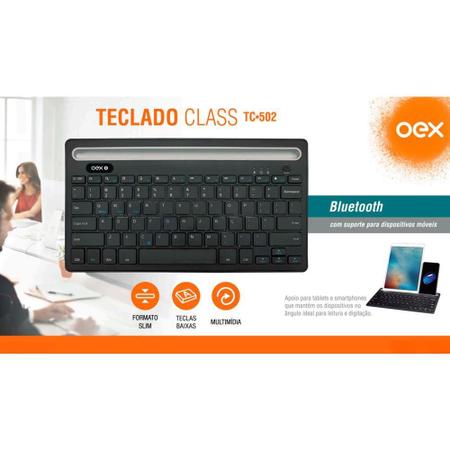 Imagem de Teclado Bluetooth Oex Tc502 Class Tablet E Smartphone Preto