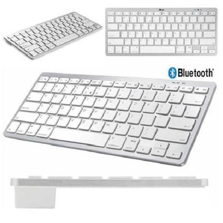 Imagem de Teclado Bluetooth para Pc Tablet e Smartphone Sem Fio Branco