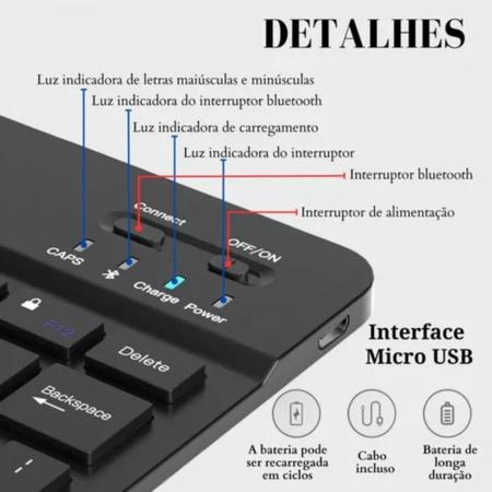 Imagem de Teclado BT Inteligente Sem Fio Ultra Fino Portátil Bluetooth Tablet Celular Notebook Computador