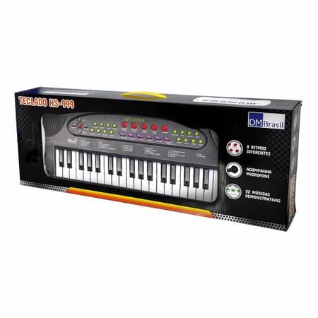 Teclado Piano Musical Infantil Com Microfone Hs5460a - Dm Toys