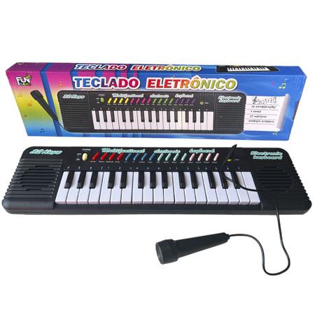 Teclado Infantil Musical Piano 37 Músicas com Microfone Rosa - Fun Game -  Piano / Teclado de Brinquedo - Magazine Luiza